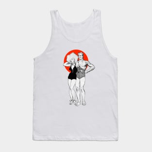 Beach swimsuit girl and strong man Tank Top